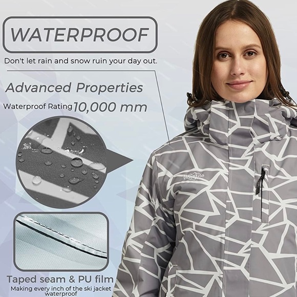 M NEW Wantdo Women's Waterproof Ski Jacket Rain Jacket Winter Warm Snow Coat NWT - Picture 6 of 9